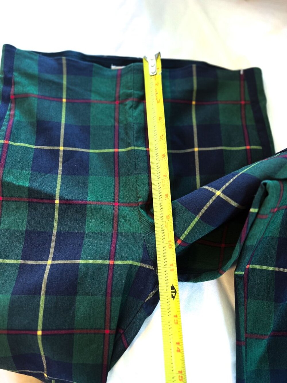 GRETCHEN SCOTT gripeless pull on pants in green plaid holiday Medium - Picture 14 of 16